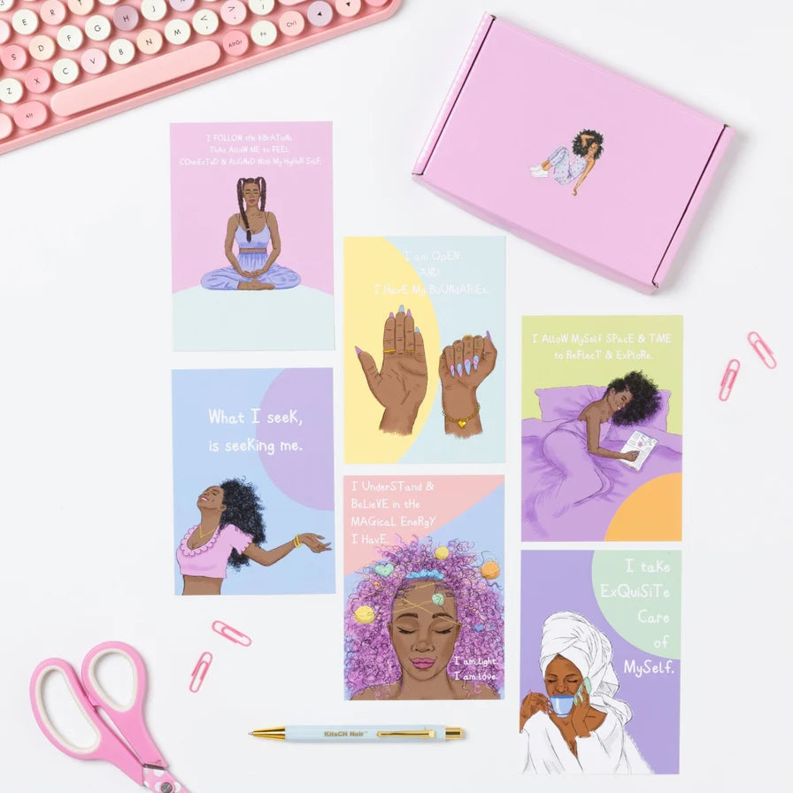 KitsCH Noir Affirmations Cards 20 Pack Gift Set