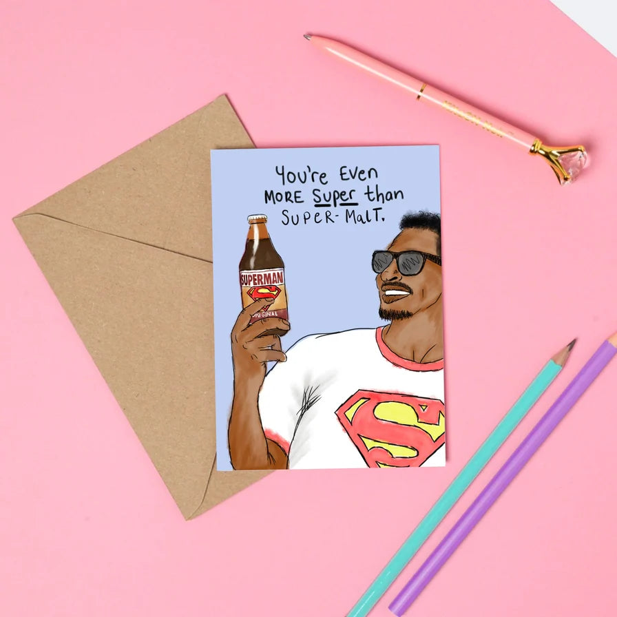 KitsCH Noir Even More Super Than Supermalt Greeting Card