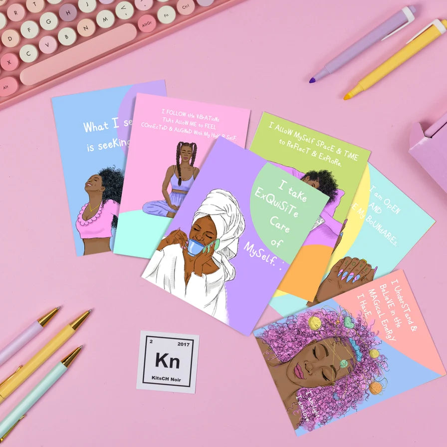 KitsCH Noir Affirmations Cards 20 Pack Gift Set